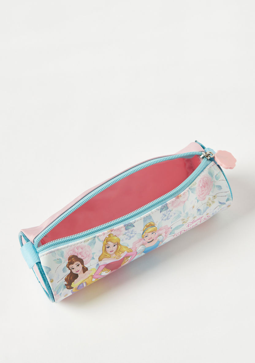 Disney Princess Print Pencil Pouch with Zip Closure-Pencil Cases-image-4
