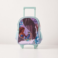 Disney Little Mermaid Print Trolley Backpack with Retractable Handle - 14 inches