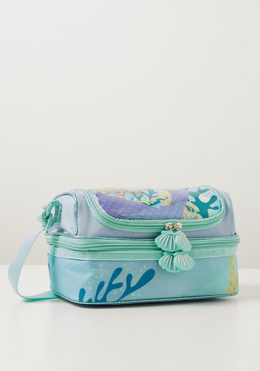 Disney The Little Mermaid Printed Lunch Bag with Zip Closure-Lunch Bags-image-0