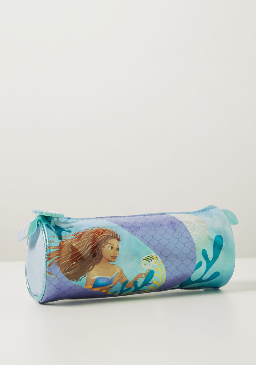 Disney Little Mermaid Print Pencil Case with Zip Closure-Pencil Cases-image-0