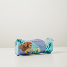 Disney Little Mermaid Print Pencil Case with Zip Closure