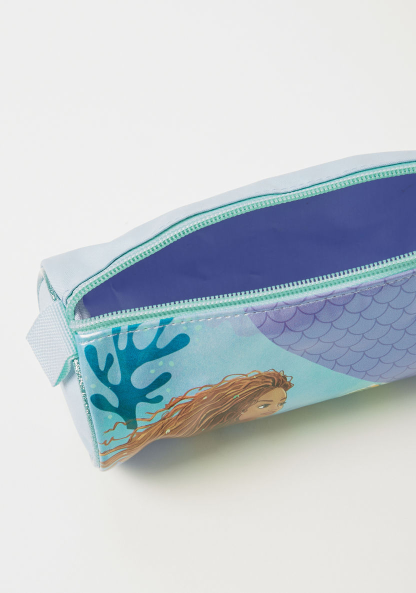 Disney Little Mermaid Print Pencil Case with Zip Closure-Pencil Cases-image-4