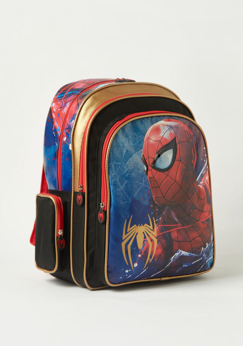 Spider-Man Print Backpack with Adjustable Shoulder Straps - 18 inches-Backpacks-image-2