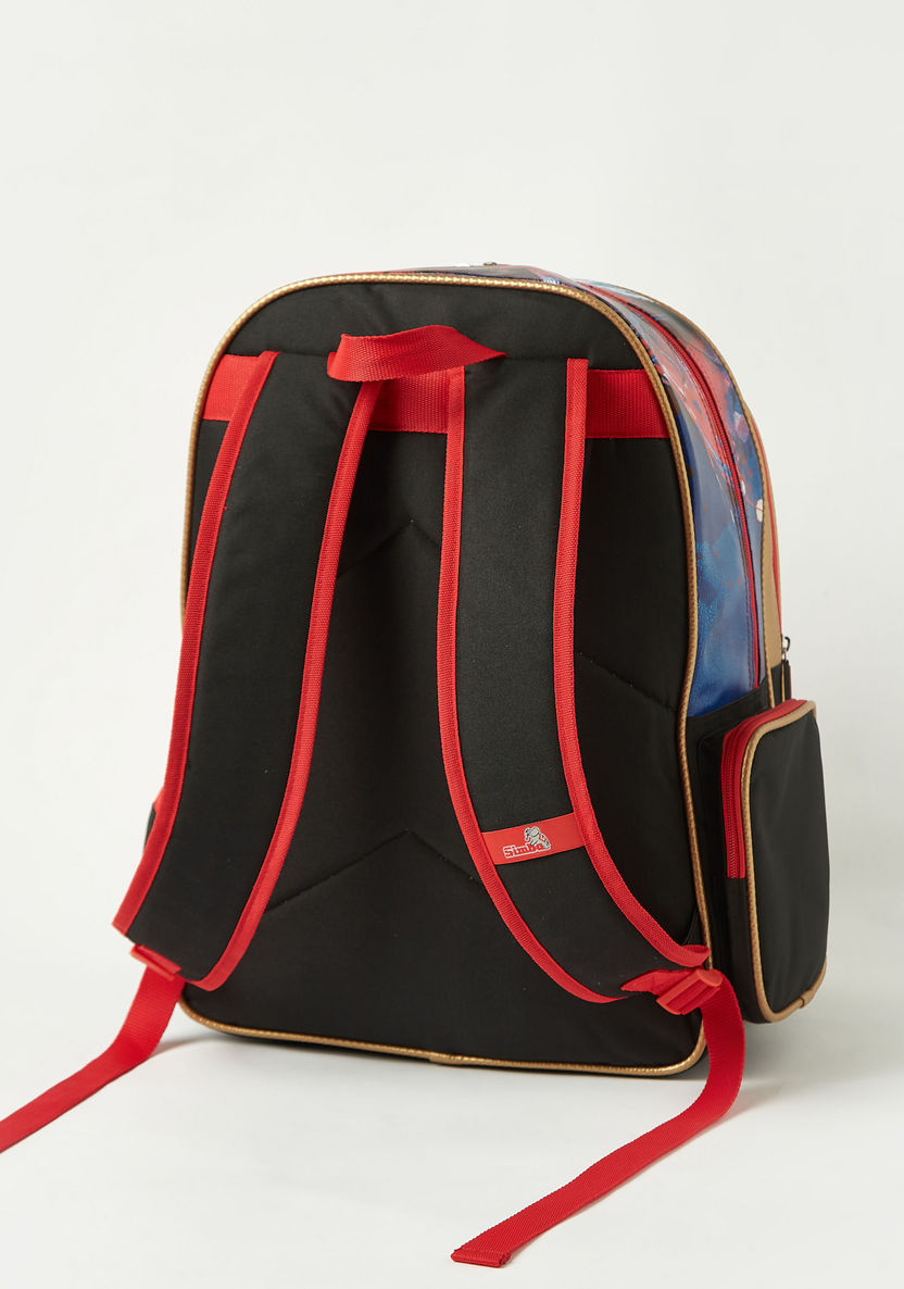 Spider-Man Print Backpack with Adjustable Shoulder Straps - 18 inches-Backpacks-image-3
