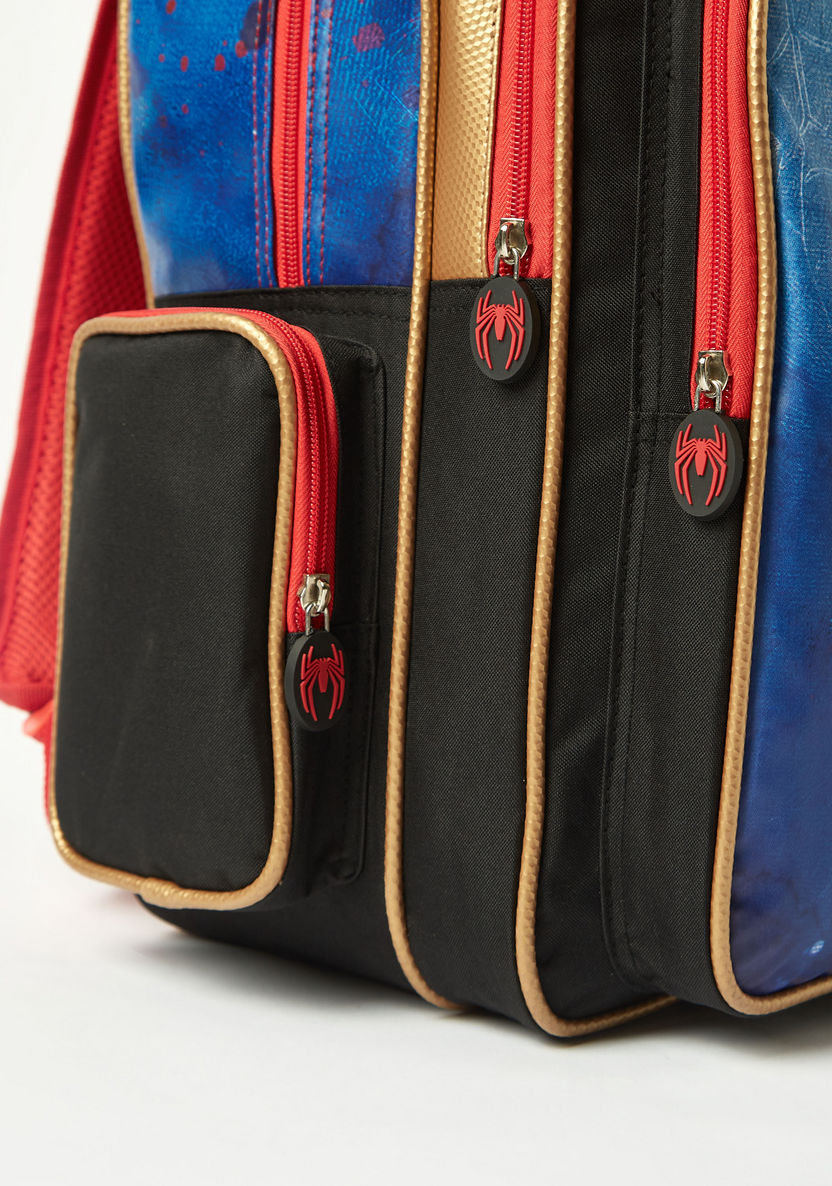 Spider-Man Print Backpack with Adjustable Shoulder Straps - 18 inches-Backpacks-image-5