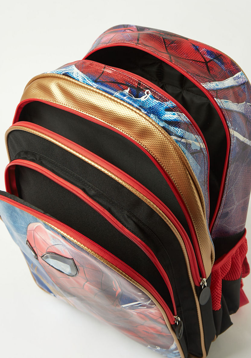 Spider-Man Print Backpack with Adjustable Shoulder Straps - 18 inches-Backpacks-image-6