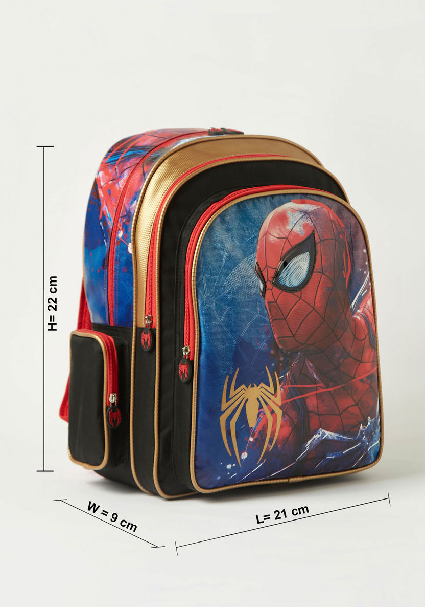 Spider-Man Print Backpack with Adjustable Shoulder Straps - 18 inches-Backpacks-image-1