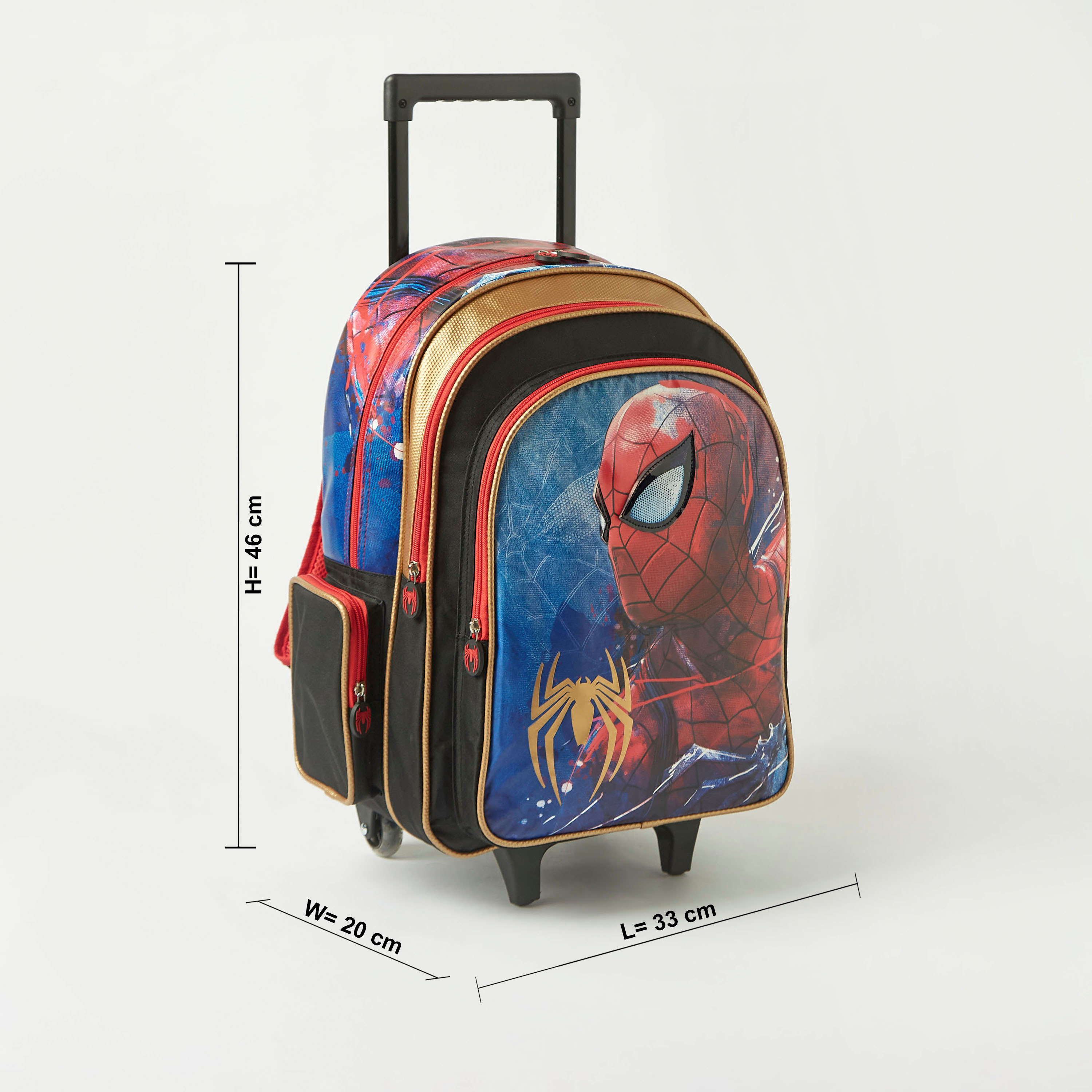 Spider-Man Print Trolley Backpack with Retractable Handle and Zip Closure - 18 inches-school-bagsandbackpacks-trolleybags-image-2