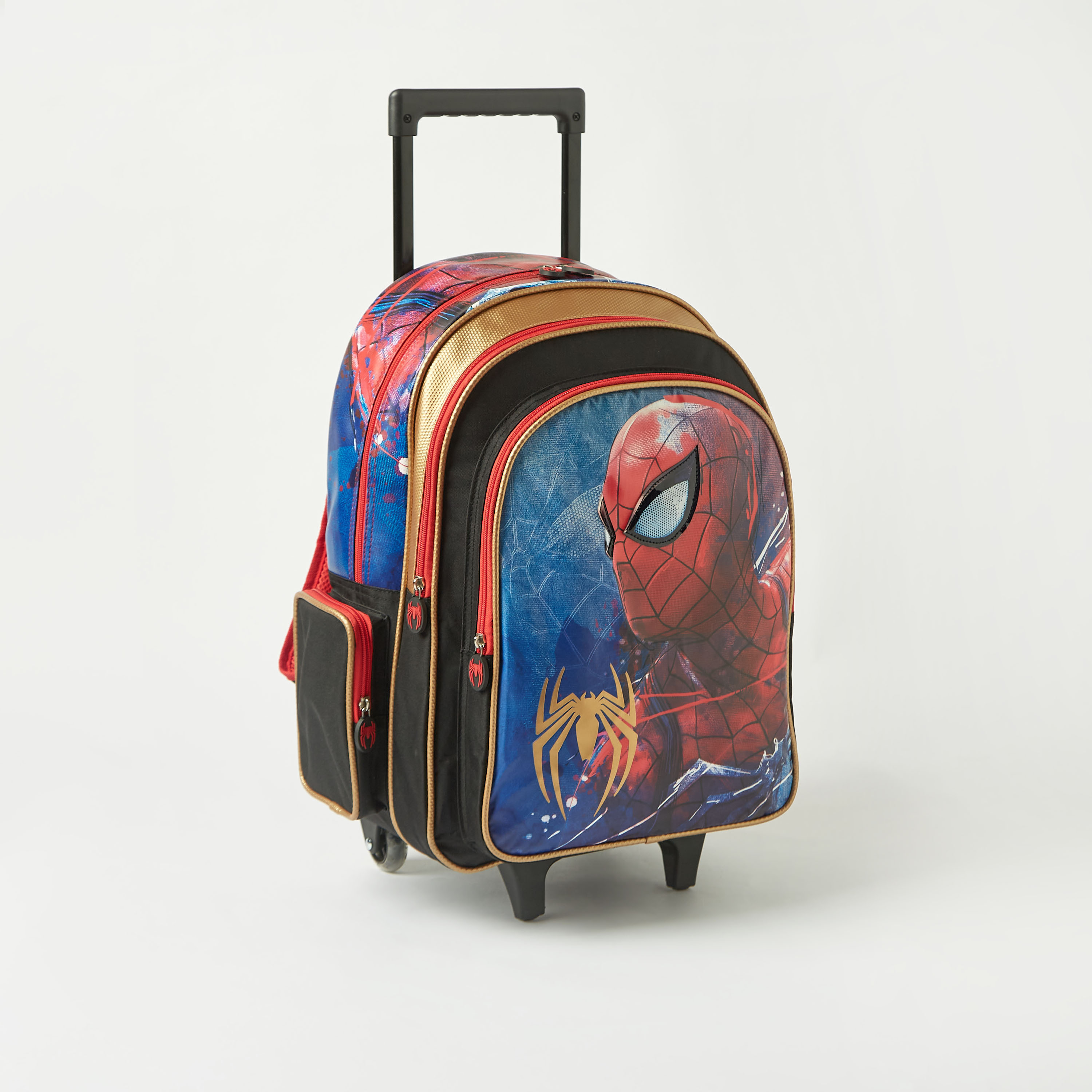 Spider-Man Print Trolley Backpack with Retractable Handle and Zip Closure - 18 inches-school-bagsandbackpacks-trolleybags-image-3