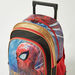 Spider-Man Print Trolley Backpack with Retractable Handle and Zip Closure - 18 inches-Trolleys-thumbnailMobile-3