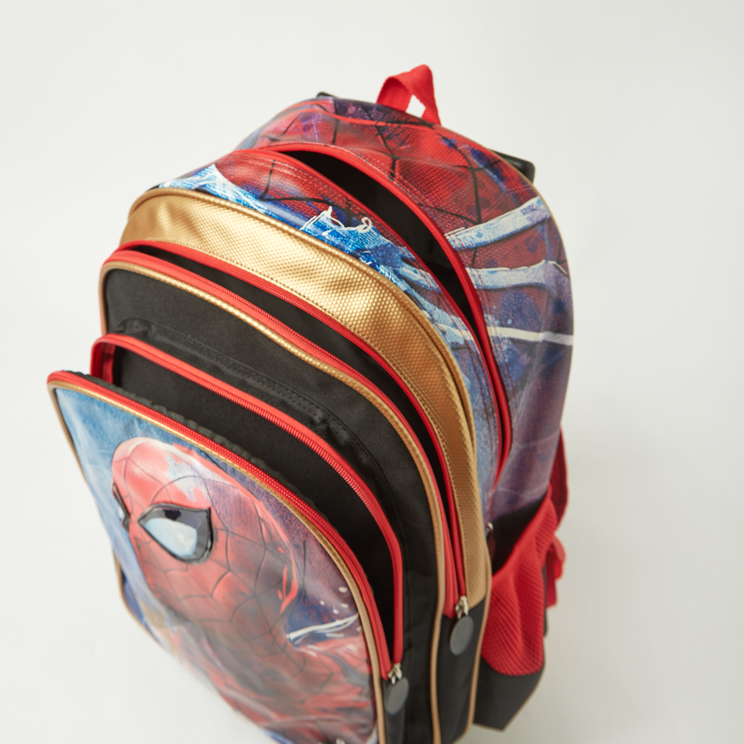 Spider-Man Print Trolley Backpack with Retractable Handle and Zip Closure - 18 inches-school-bagsandbackpacks-trolleybags-image-8