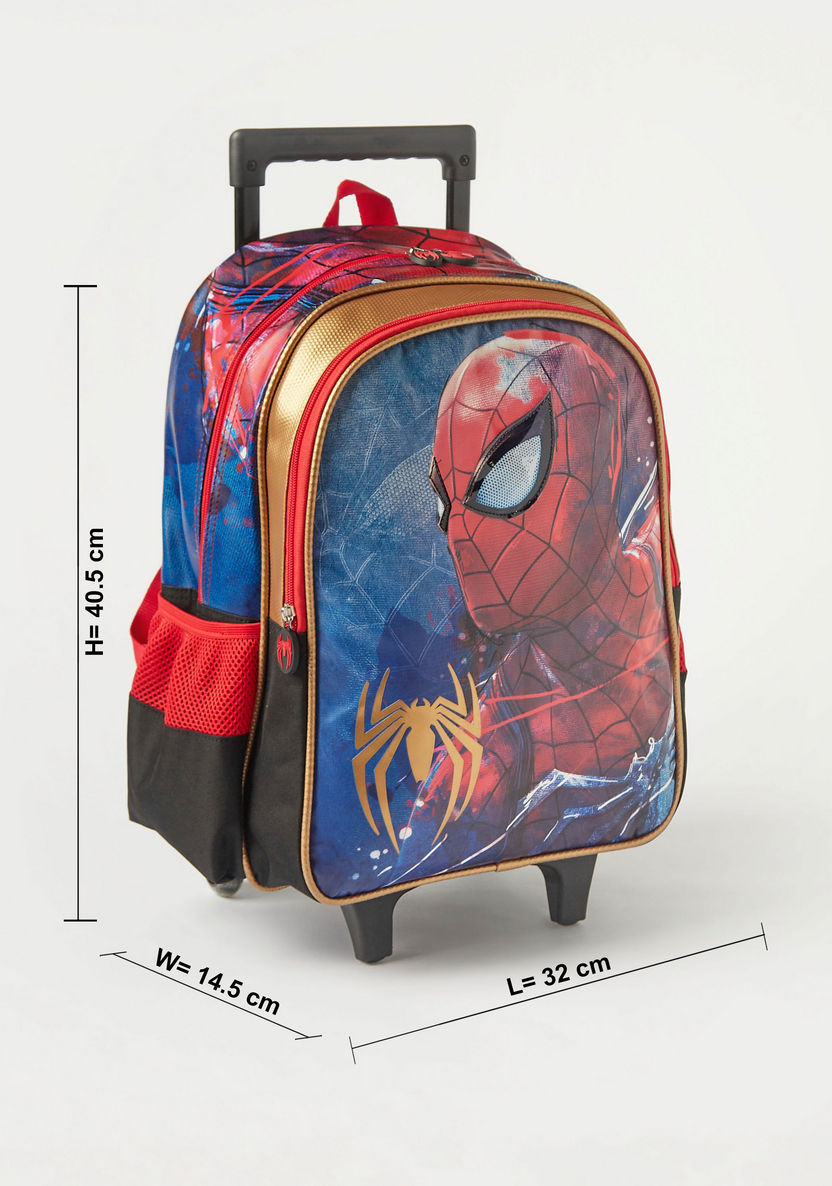 Spider-Man Print Trolley Backpack with Retractable Handle - 16 inches-Trolleys-image-1