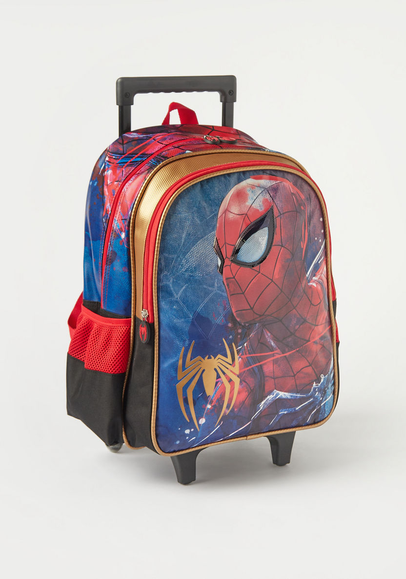 Spider-Man Print Trolley Backpack with Retractable Handle - 16 inches-Trolleys-image-2