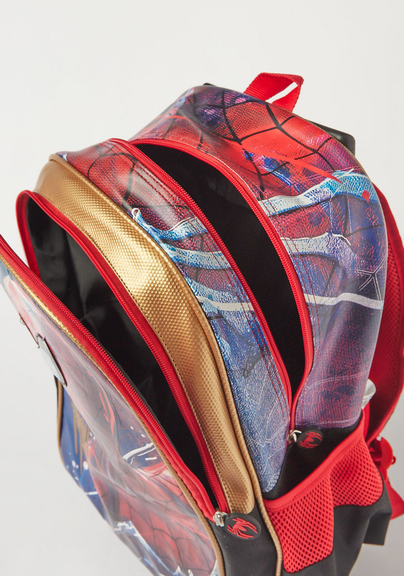Spider-Man Print Trolley Backpack with Retractable Handle - 16 inches-Trolleys-image-7