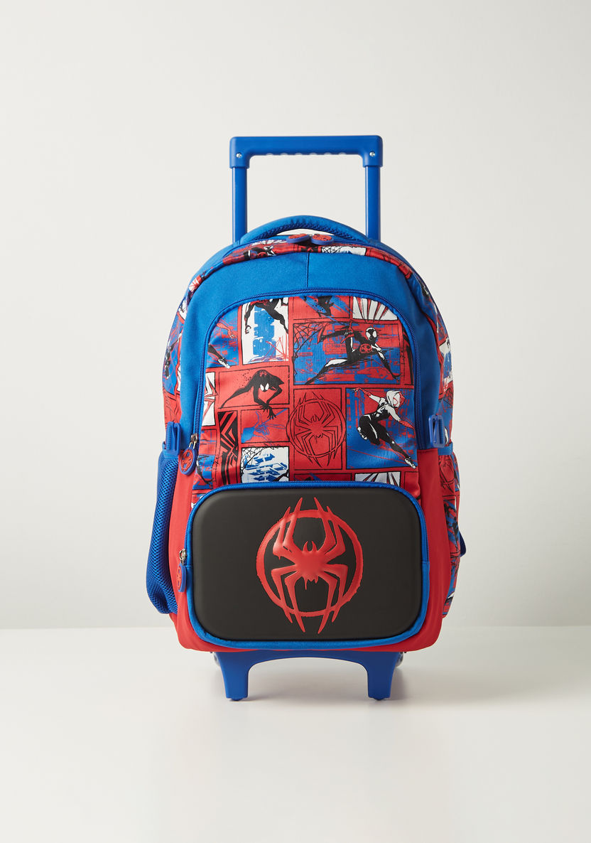 Spider-Man Printed Trolley Backpack with Retractable Handle - 18 inches-Trolleys-image-0