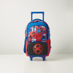 Spider-Man Printed Trolley Backpack with Retractable Handle - 18 inches