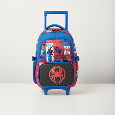 Spider-Man Print Trolley Backpack with Retractable Handle - 16 inches