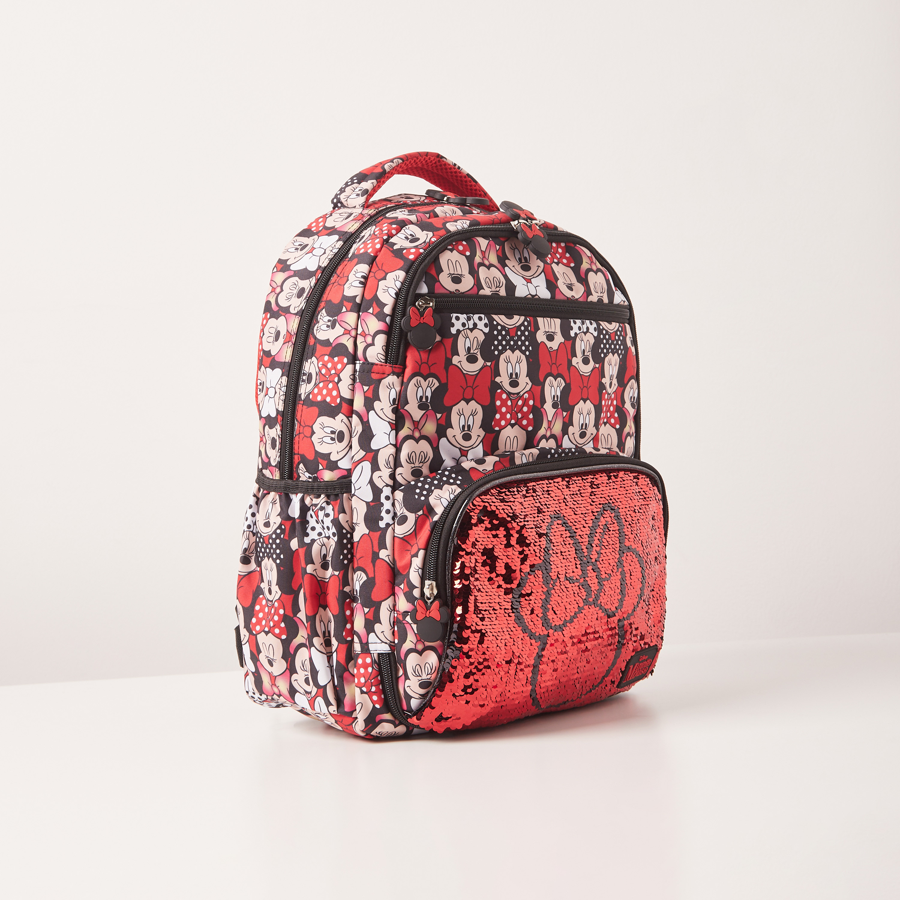 Disney Minnie Mouse Print Sequin Detail Backpack with Stationery Set - 15 inches-school-bagsandbackpacks-backpacks-image-3