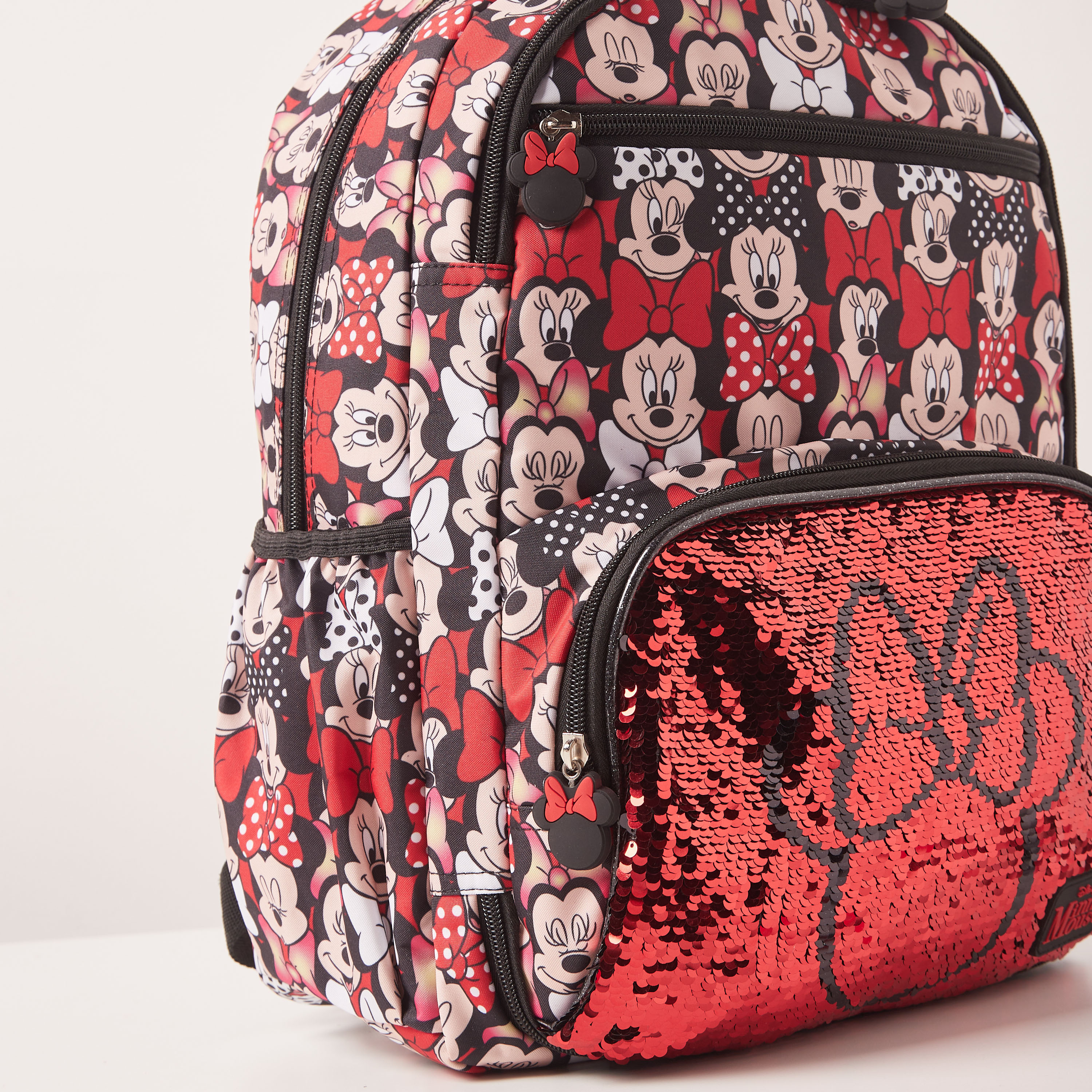 Disney Minnie Mouse Print Sequin Detail Backpack with Stationery Set - 15 inches-school-bagsandbackpacks-backpacks-image-4
