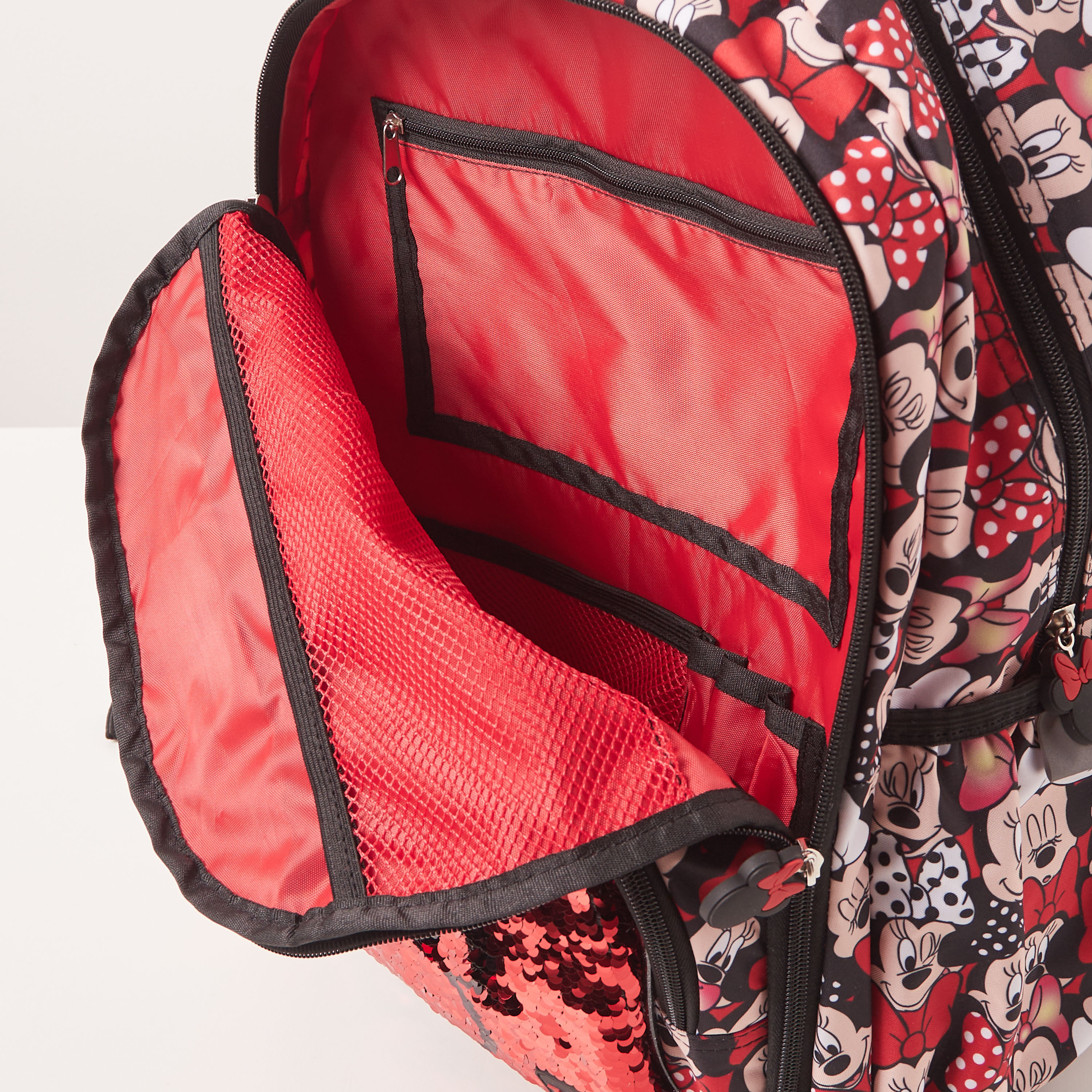 Disney Minnie Mouse Print Sequin Detail Backpack with Stationery Set - 15 inches-school-bagsandbackpacks-backpacks-image-7