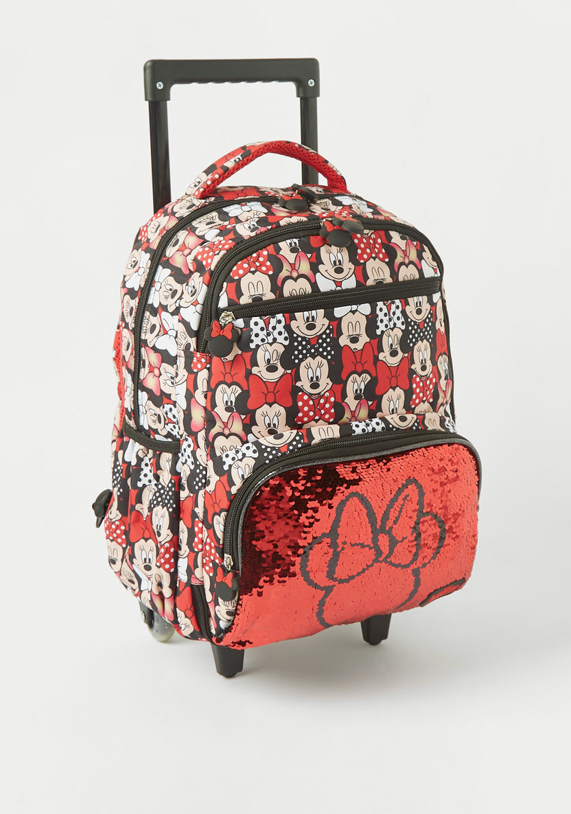 Disney Minnie Mouse Print Trolley Backpack with Stationery Set - 15 inches-Trolleys-image-2