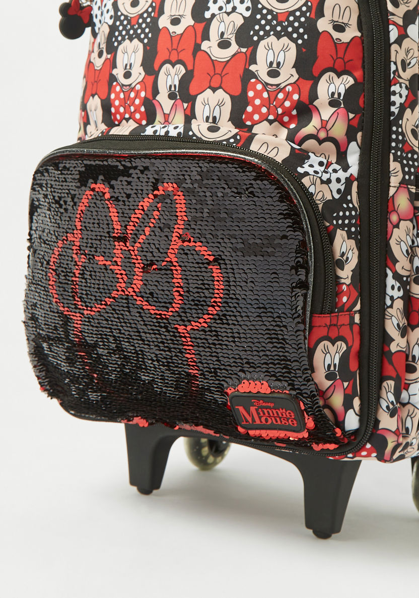Disney Minnie Mouse Print Trolley Backpack with Stationery Set - 15 inches-Trolleys-image-3