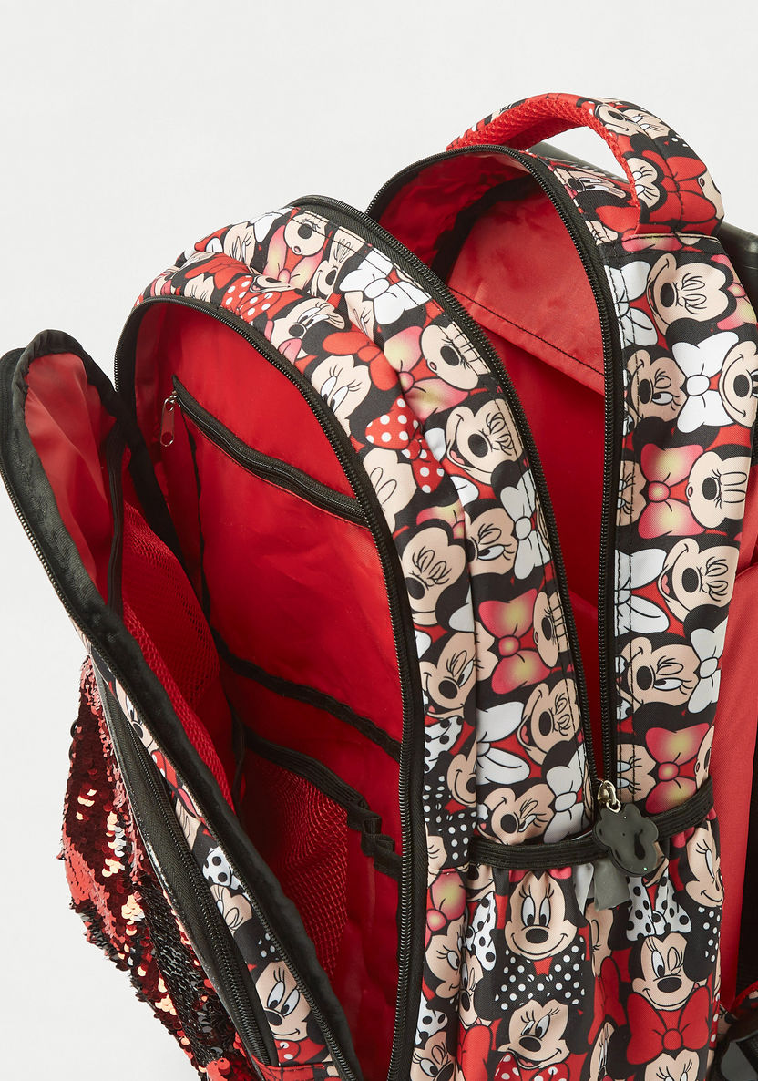 Disney Minnie Mouse Print Trolley Backpack with Stationery Set - 15 inches-Trolleys-image-6