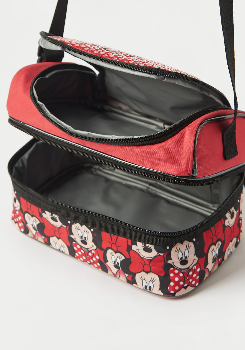 Disney Minnie Mouse Print 2-Layer Lunch Bag with Adjustable Strap-Lunch Bags-image-4