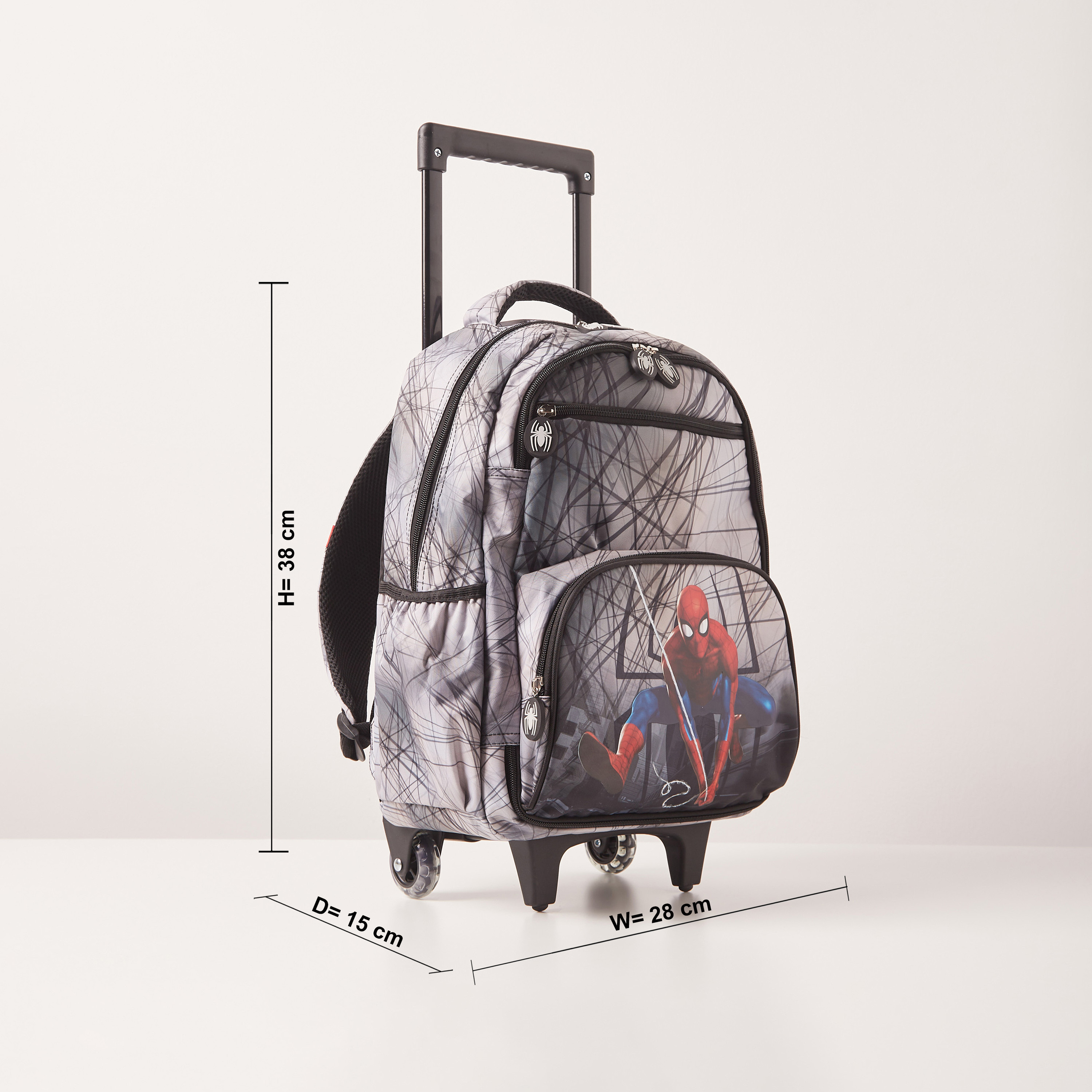 Spider-Man Print Trolley Backpack and Stationery Set - 15 inches-school-bagsandbackpacks-trolleybags-image-2