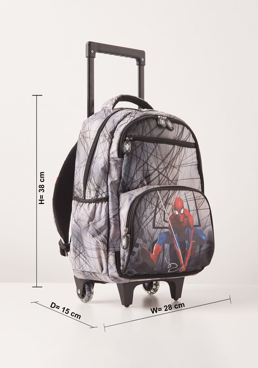 Spider-Man Print Trolley Backpack and Stationery Set - 15 inches-Trolleys-image-1