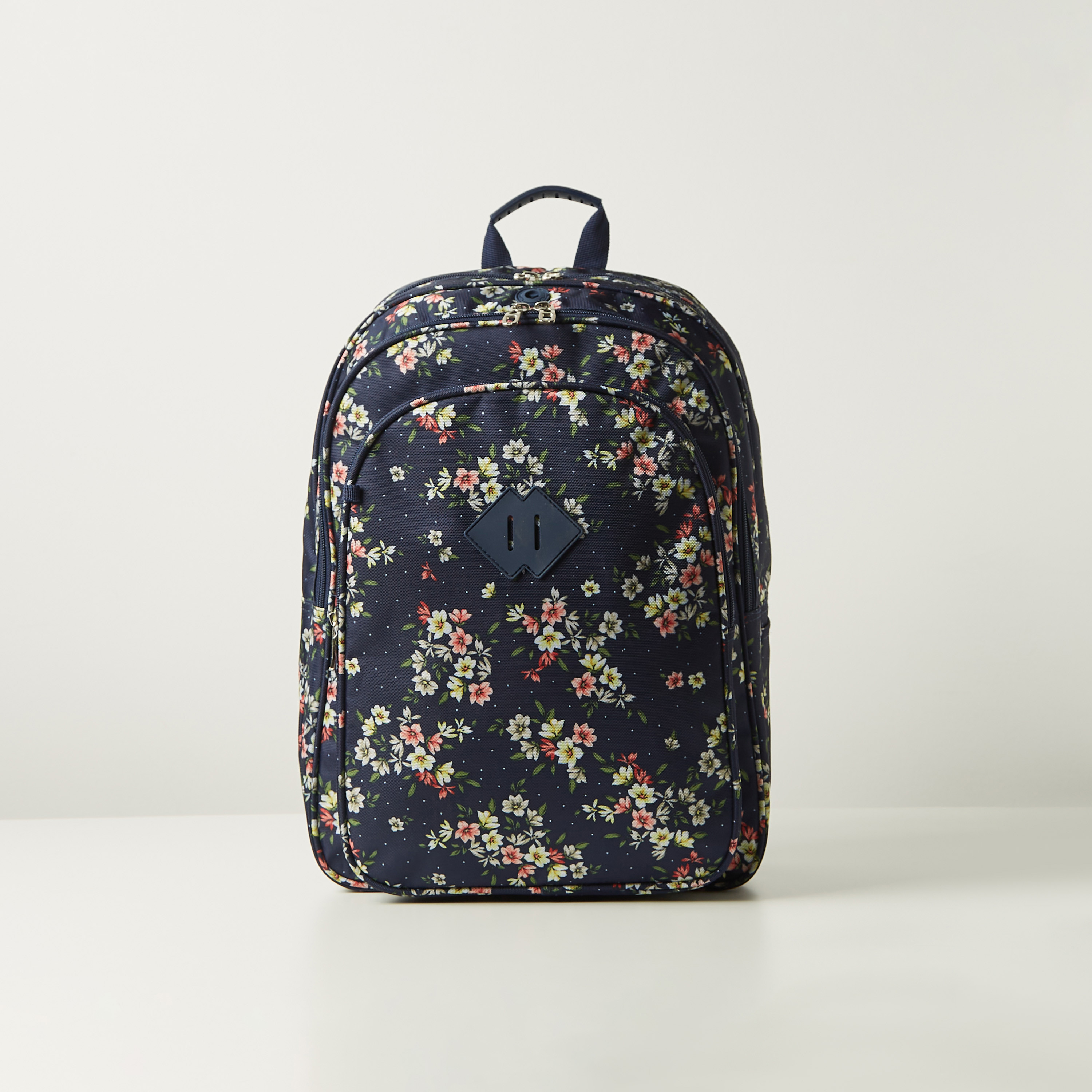 Black floral online backpacks