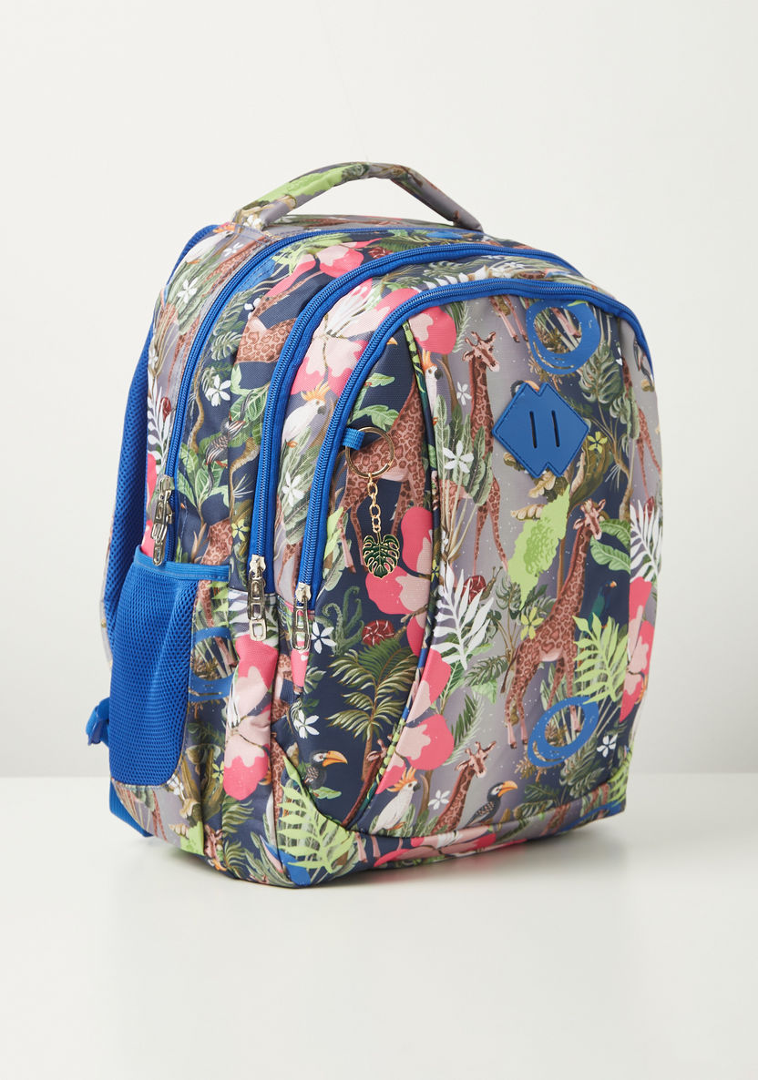 Juniors Giraffe Print Backpack with Adjustable Shoulder Straps - 17 inches-Backpacks-image-2