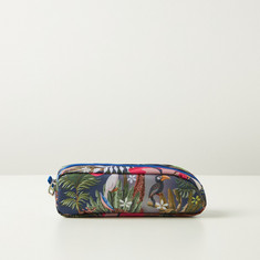 Juniors All-Over Tropical Print Pencil Case with Zip Closure