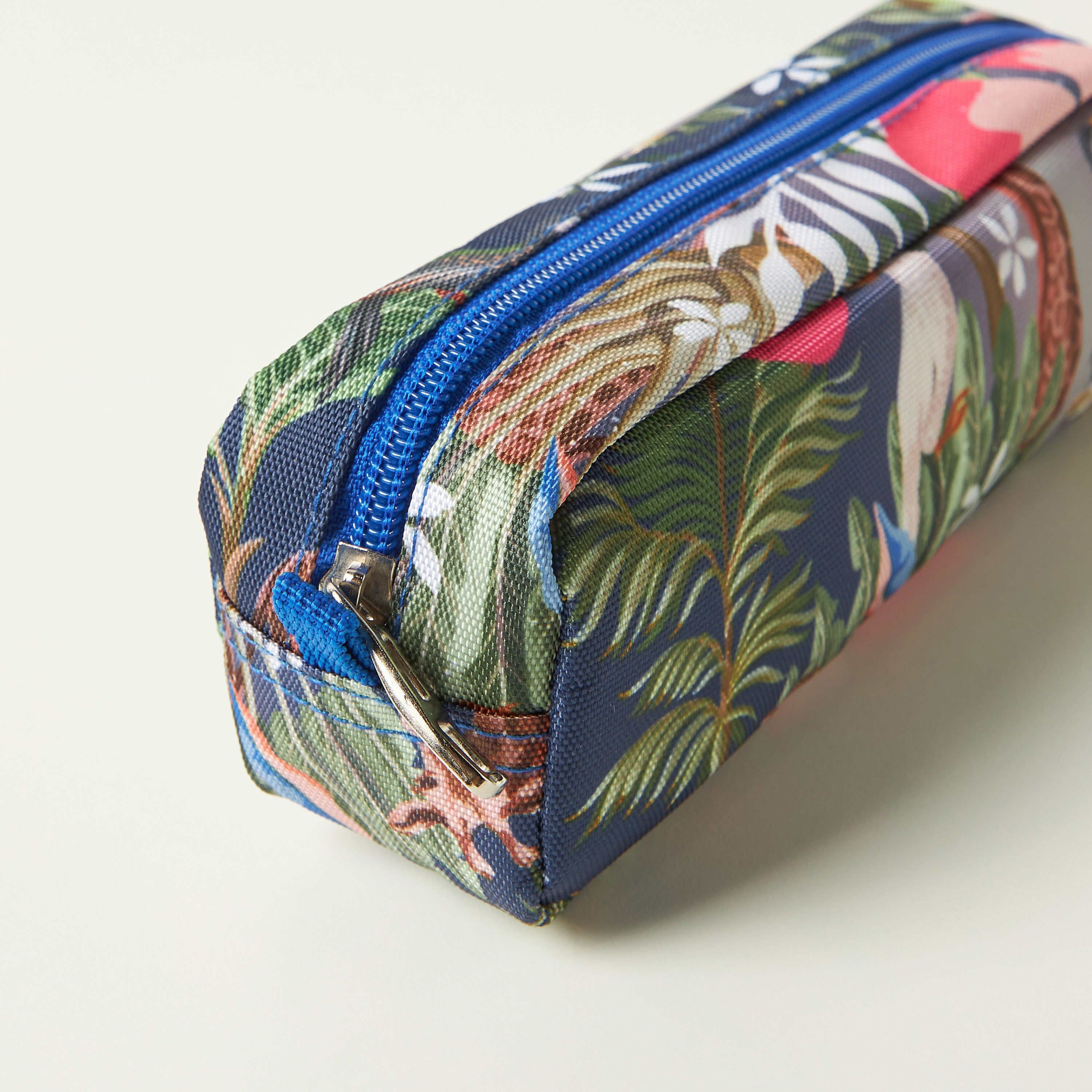 Juniors All-Over Tropical Print Pencil Case with Zip Closure-school-stationery-pencilcases-image-3