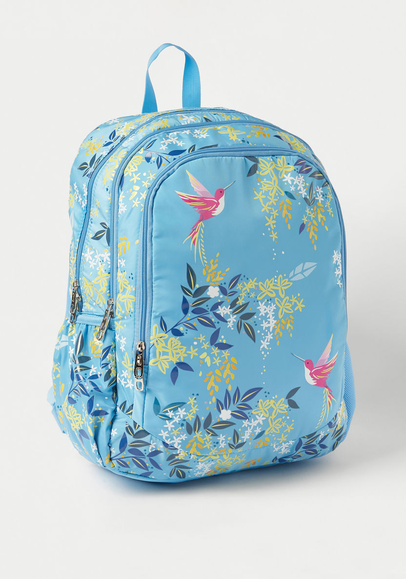 Juniors Printed Backpack with Adjustable Straps - 18 inches-Backpacks-image-1