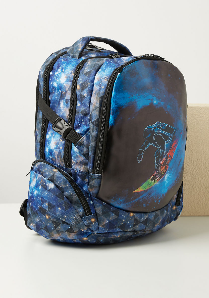Juniors Astronaut Graphic Print Backpack with Shoulder Straps - 18 inches-Backpacks-image-2
