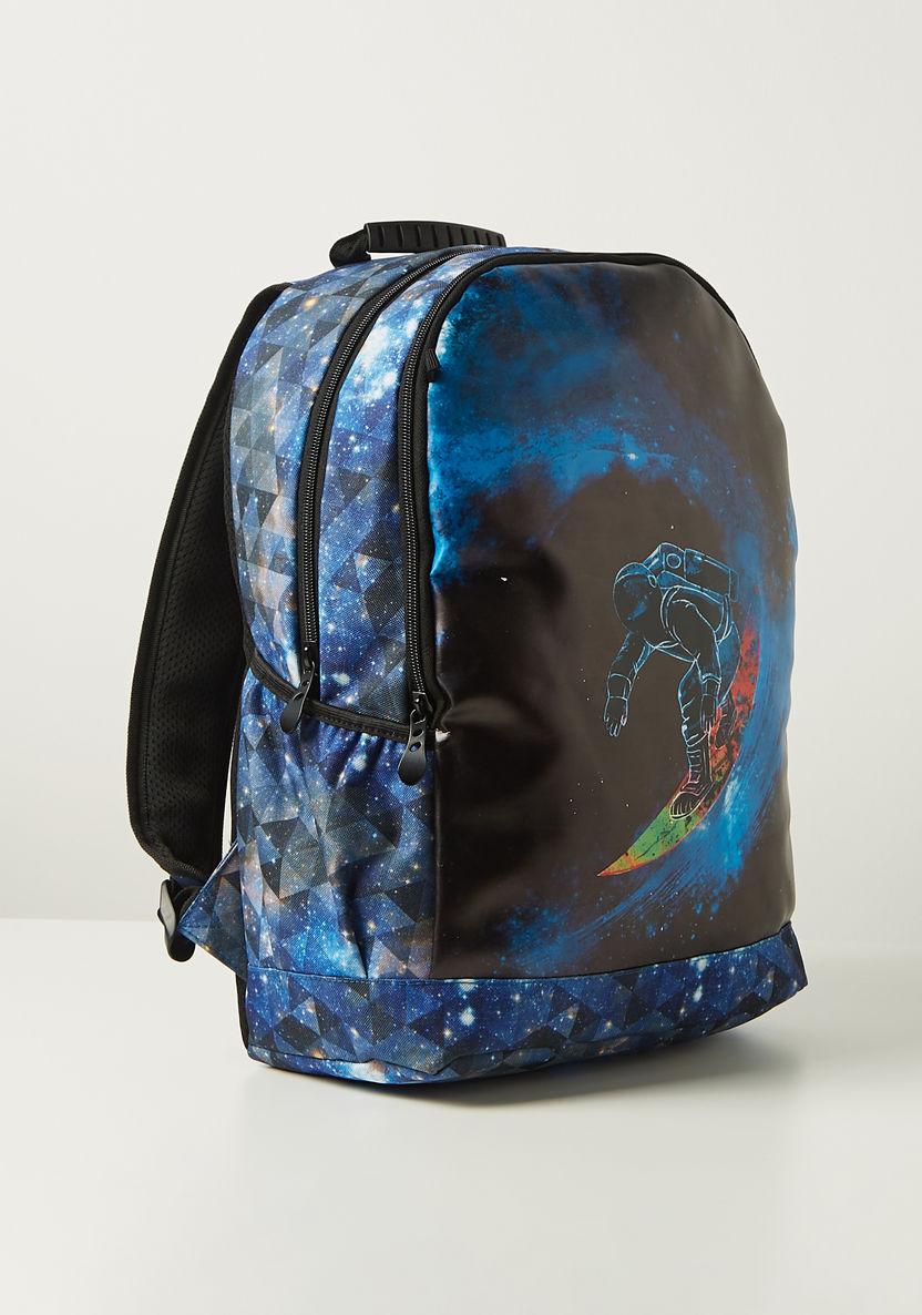 Juniors Travel in Space Print Backpack with Adjustable Shoulder Straps - 18 inches-Backpacks-image-2