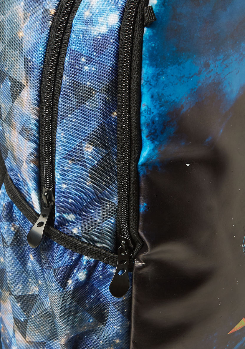 Juniors Travel in Space Print Backpack with Adjustable Shoulder Straps - 18 inches-Backpacks-image-5