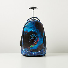 Juniors Astronaut Graphic Print Trolley Backpack with Wheels - 20 inches