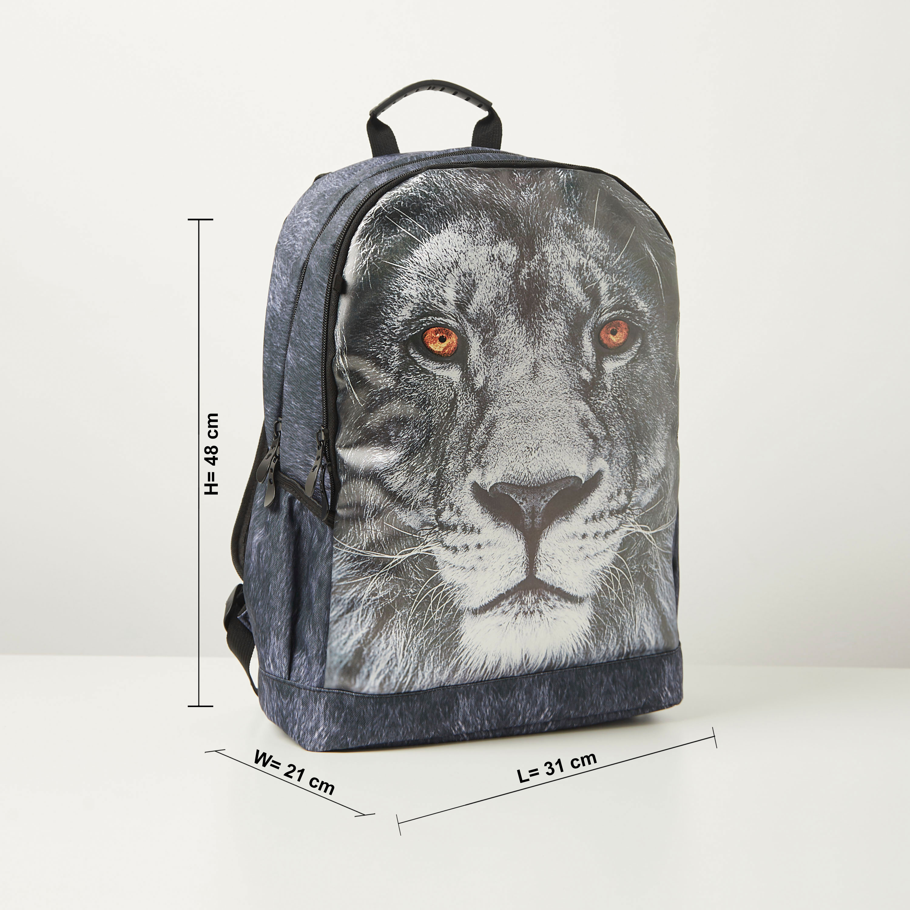 Juniors Lion Graphic Print Lunch Bag with Zip Closure-school-lunchessentials-lunchbags-image-2