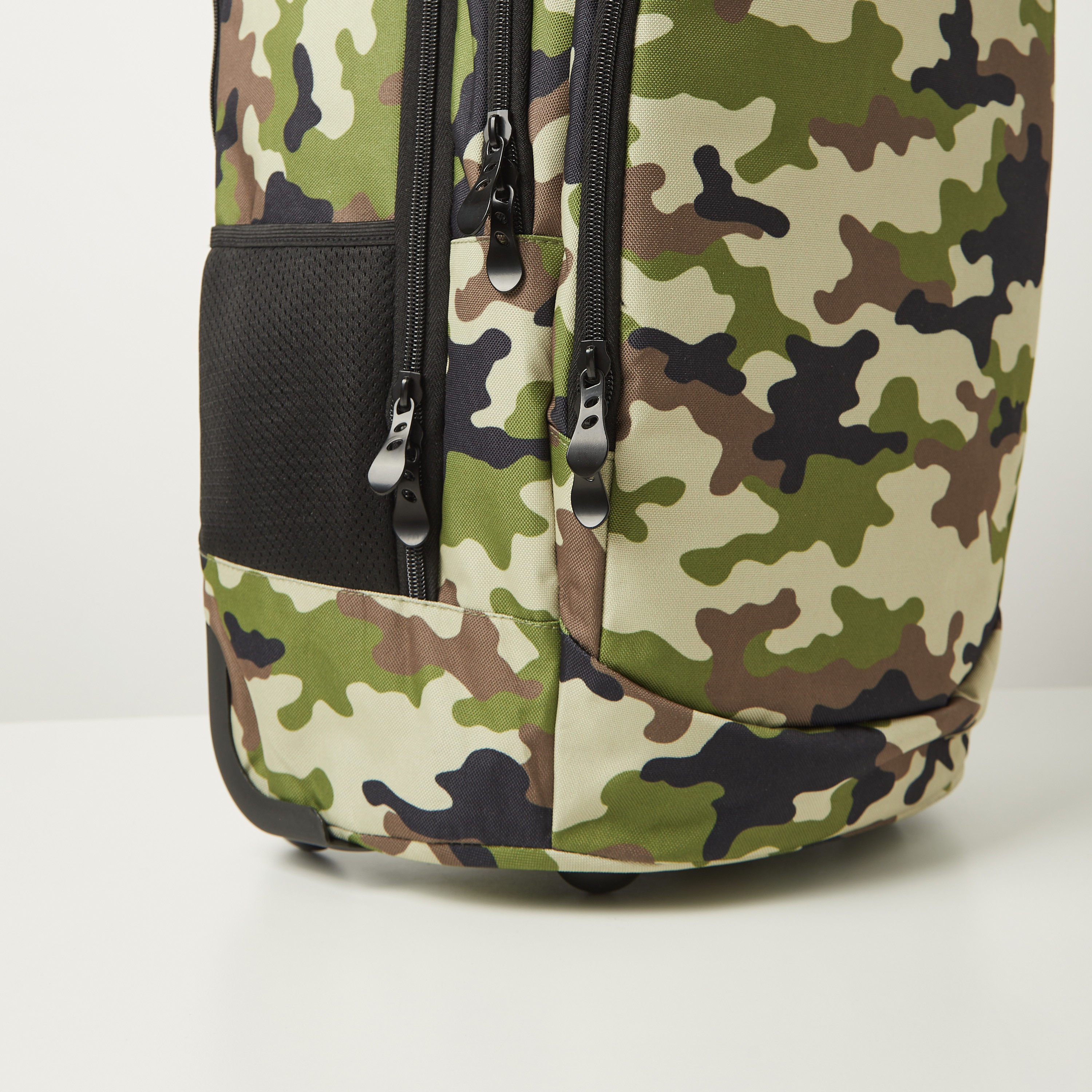 Juniors Camouflage Print Trolley Backpack with Wheels and Retractable Handle - 20 inches-school-bagsandbackpacks-trolleybags-image-4
