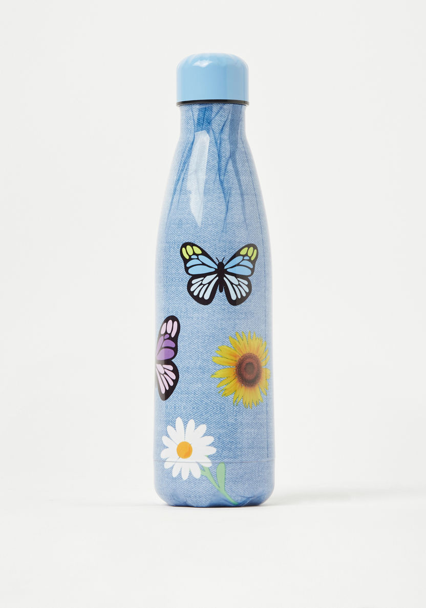 Juniors Butterfly Print Stainless Steel Water Bottle - 500 ml-Water Bottles-image-0