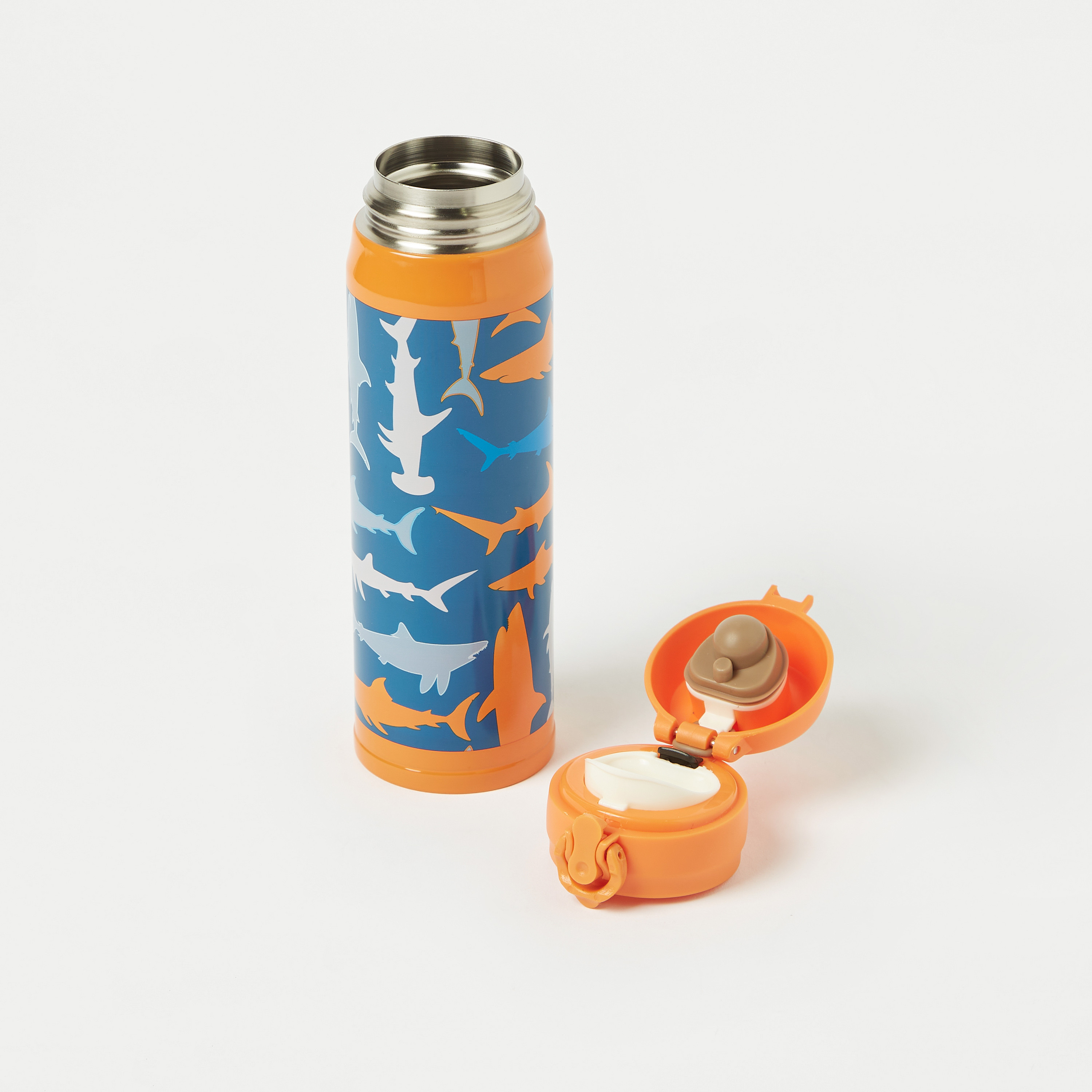 Juniors Shark Print Stainless Steel Water Bottle - 500 ml-school-waterbottles-image-4
