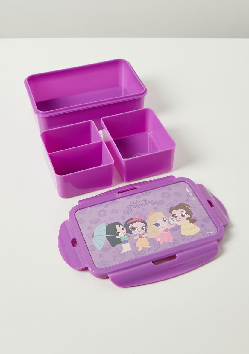 Disney Princesses Print Lunch Box with Clip Lock Lid-Lunch Boxes-image-5