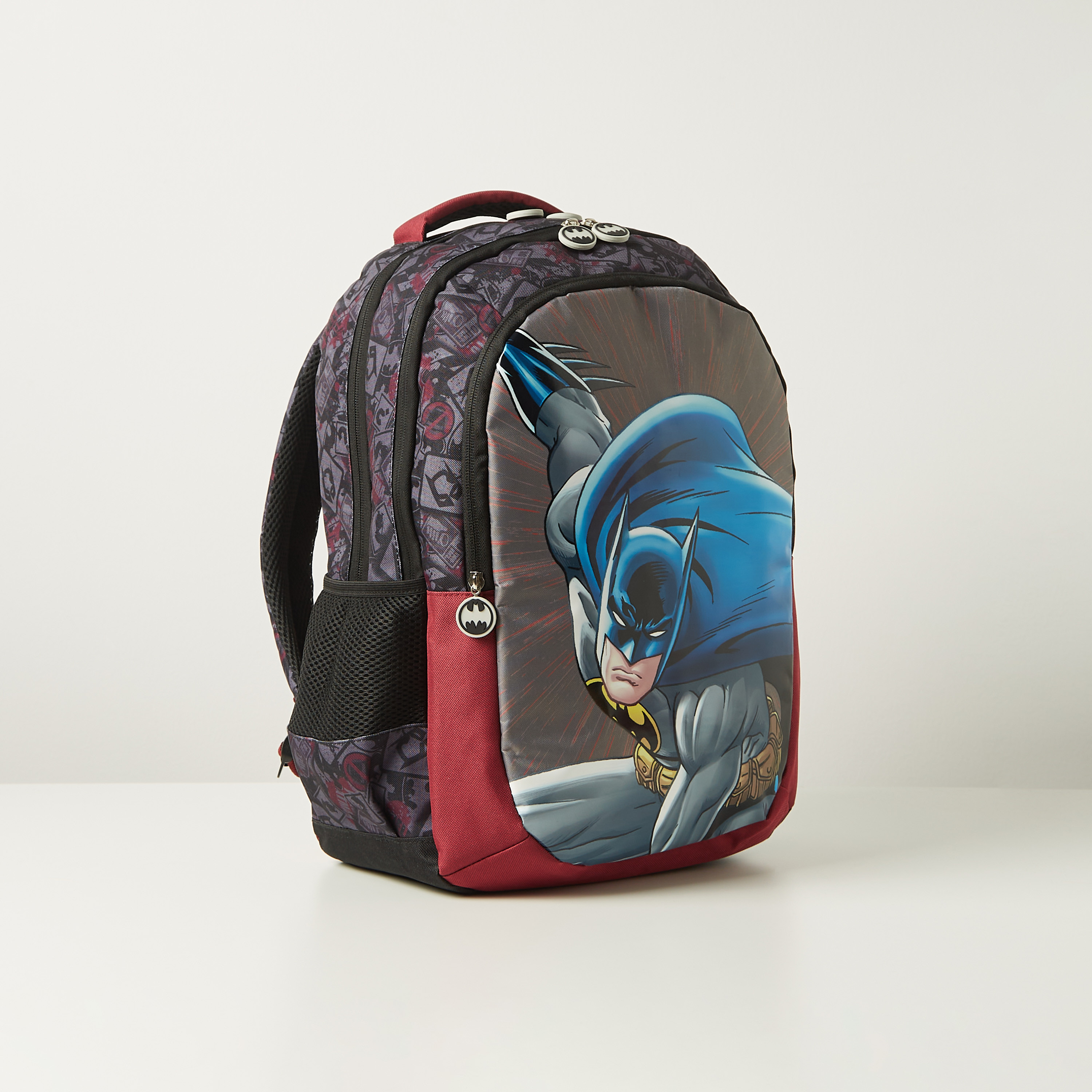 شنطة ظهر بحمالات قابلة للتعديل وسحّاب إغلاق وطبعات باتمان جرافيكية - 18 بوصة-school-bagsandbackpacks-backpacks-image-3
