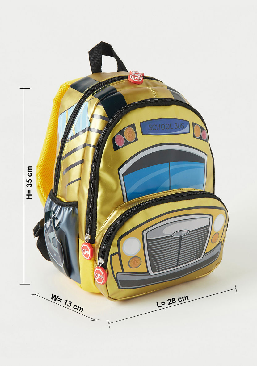 Juniors School Bus Print 3-Piece Backpack Set - 14 inches-School Sets-image-2