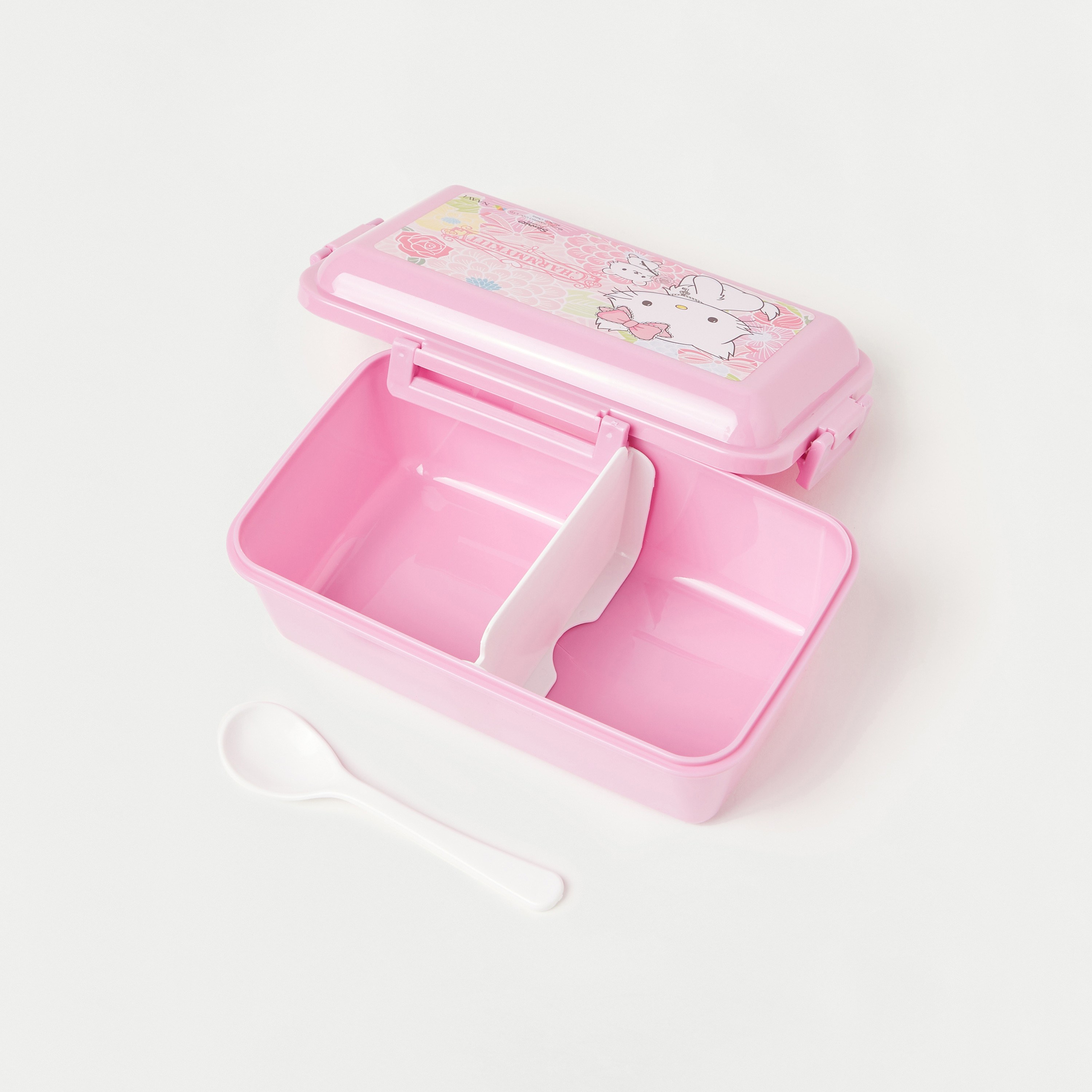 Hello Kitty Printed Lunch Box with Spoon and Clip Lock Lid-school-lunchessentials-lunchboxes-image-3