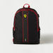 Ferrari Logo Detail Backpack with Adjustable Straps - 18 inches-Backpacks-thumbnail-0