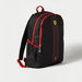 Ferrari Logo Detail Backpack with Adjustable Straps - 18 inches-Backpacks-thumbnailMobile-1