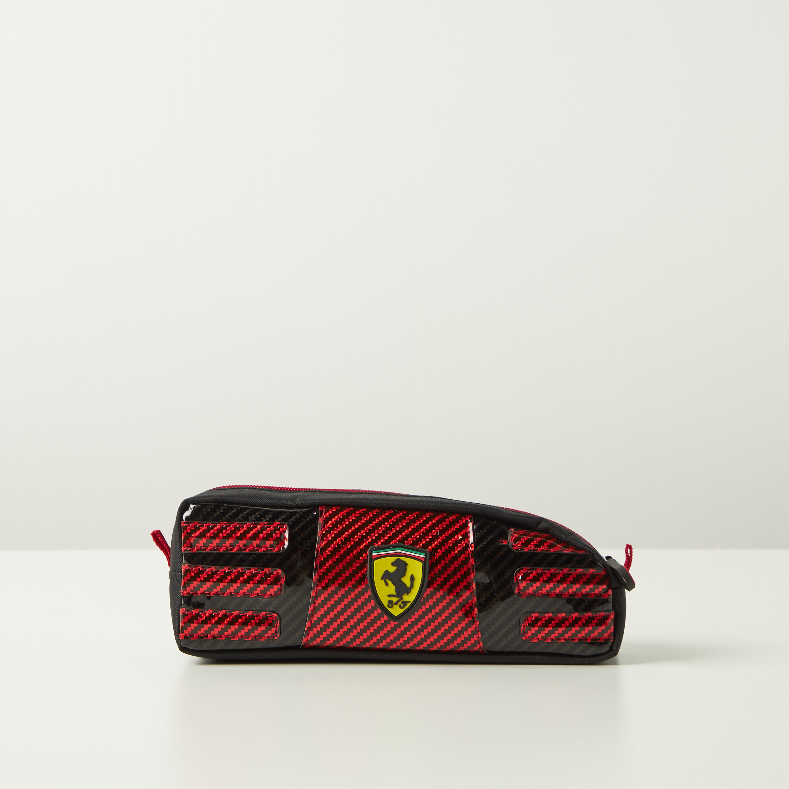 Ferrari Panelled Pencil Case with Zip Closure-school-stationery-pencilcases-image-1